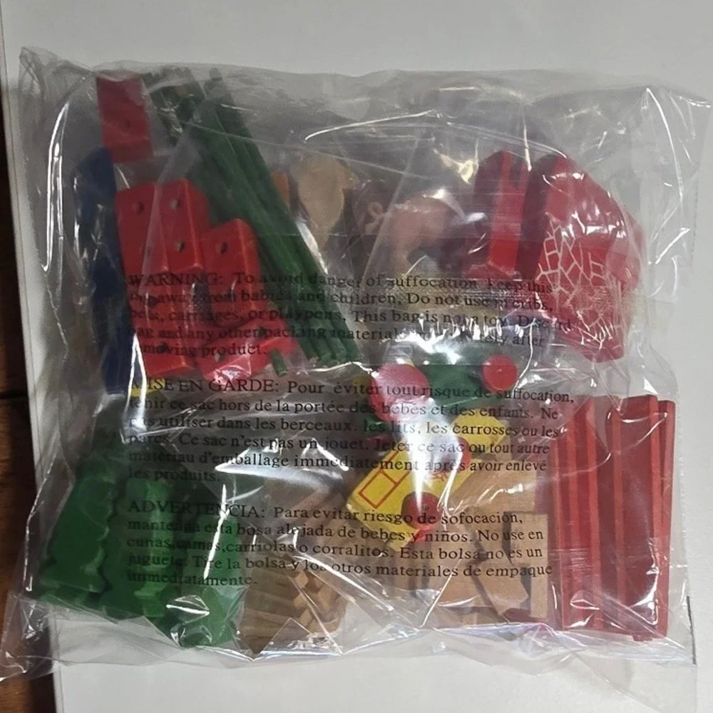 Vintage Lorenz Spiel Welt West Germany wood zoo farm toy building‎ blocks play